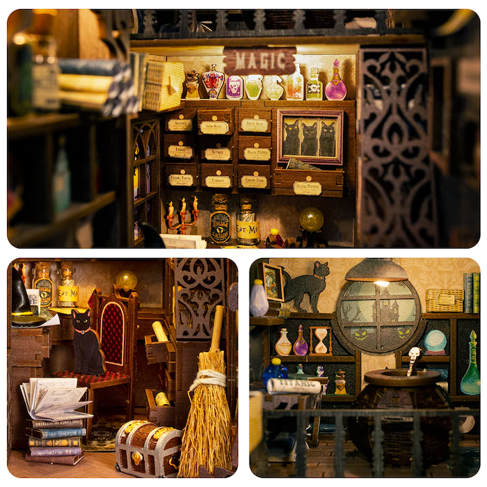 BOOK NOOK KIT - DIY - Pharmacien Magique - 282pc + Eclairage LED - Image 4