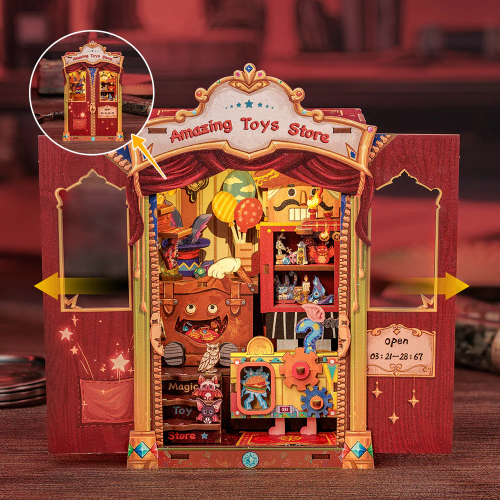 BOOK NOOK KIT - DIY - Magasin de Jouets - 107pc + Eclairage LED - Image 1