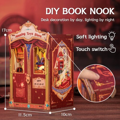 BOOK NOOK KIT - DIY - Magasin de Jouets - 107pc + Eclairage LED - Image 3