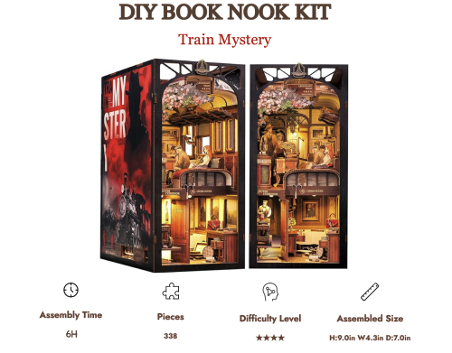 BOOK NOOK KIT - DIY - Le Train Mystère - 338pc + Eclairage LED - Image 2