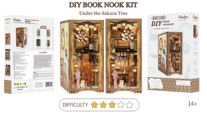BOOK NOOK KIT - DIY - Sous l'Arbre de Sakura - 214pc + Eclairage LED - Article 2