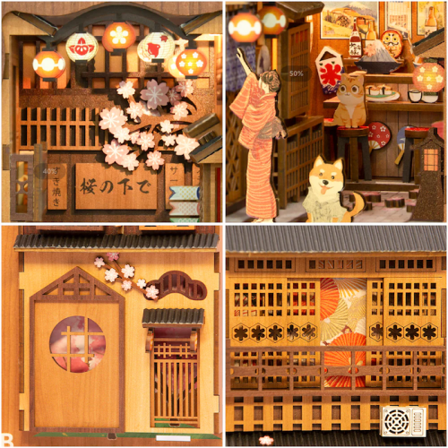 BOOK NOOK KIT - DIY - Sous l'Arbre de Sakura - 214pc + Eclairage LED - Article 4