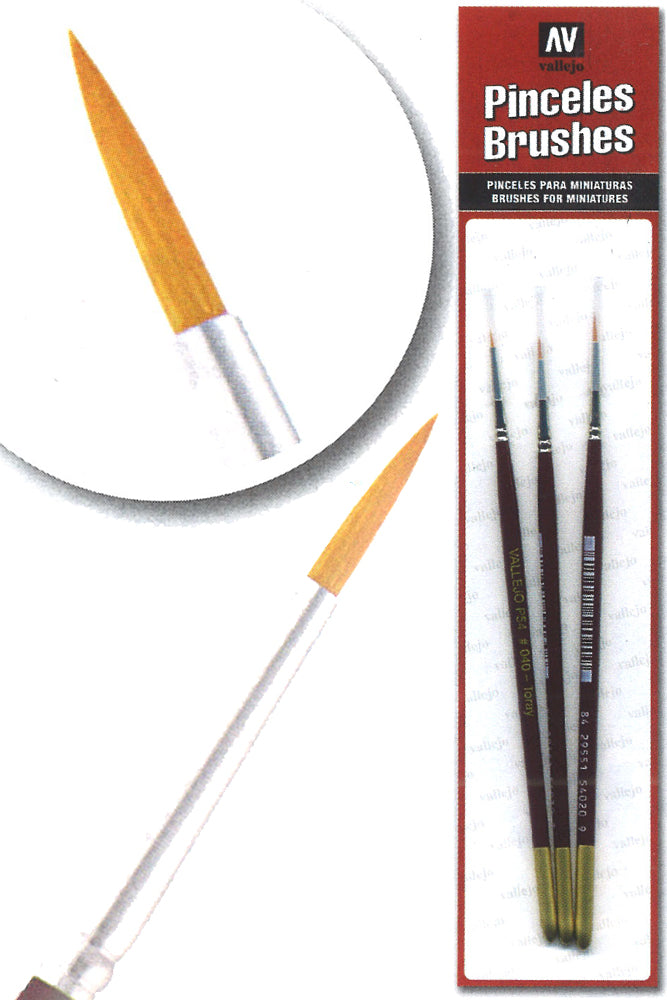 Jeu de 3 pinceaux ronds Toray Painter (Tailles au choix)