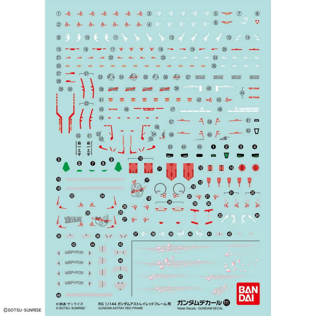 Gundam Decal 111 RG 1/144 Astray Red Frame