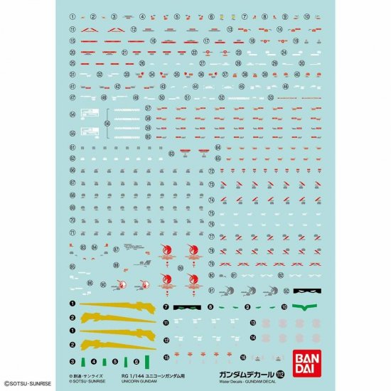 Gundam Decal 112 RG 1/144 Unicorn Gundam