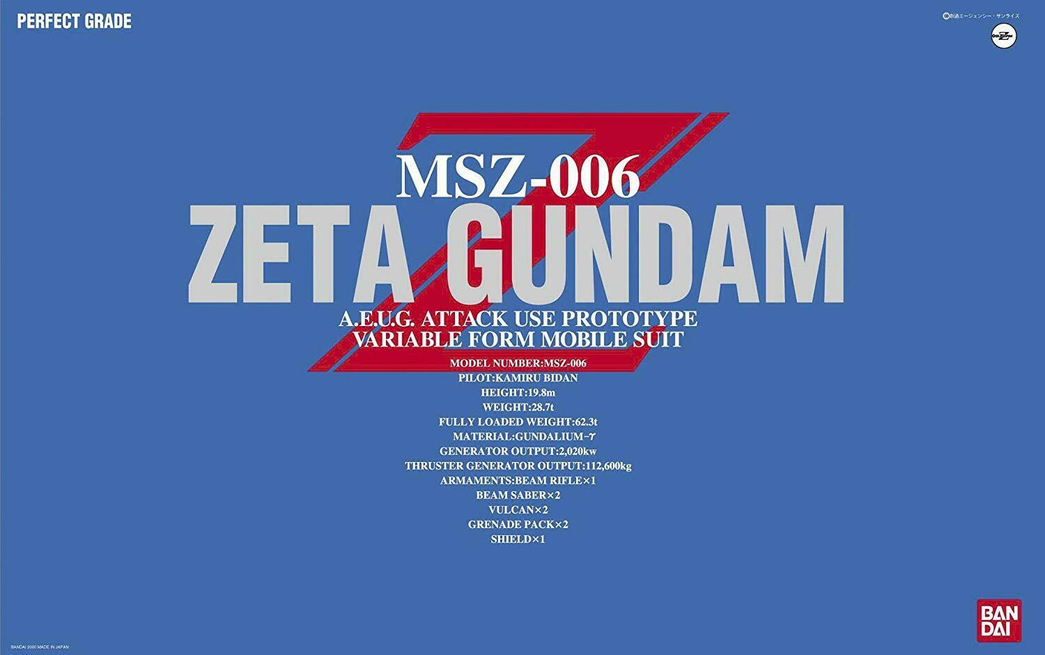 GUNDAM - PG 1/60 - MSZ-006 Zeta Gundam